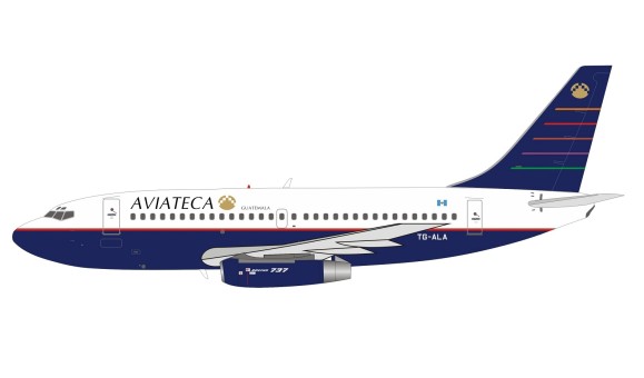 Aviateca Guatemala Boeing 737-200 TG-ALA InFlight-El Aviador with stand EA732ALA scale 1:200