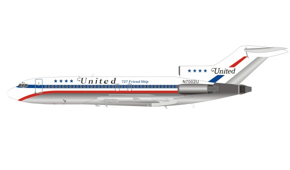 United Friendship Boeing 727-100 N7002U with stand InFlight IF721UA0120 scale 1:200