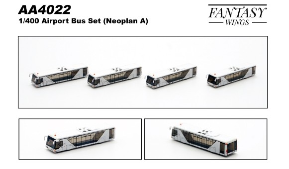 Neoplan A bus set of 4 accessories by Fantasy Wings AA4022 scale 1:400