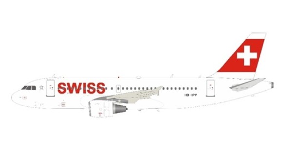 Swiss International Airbus A319-112 HB-IPV with stand JFox/InFlight JF-A319-012 scale 1:200