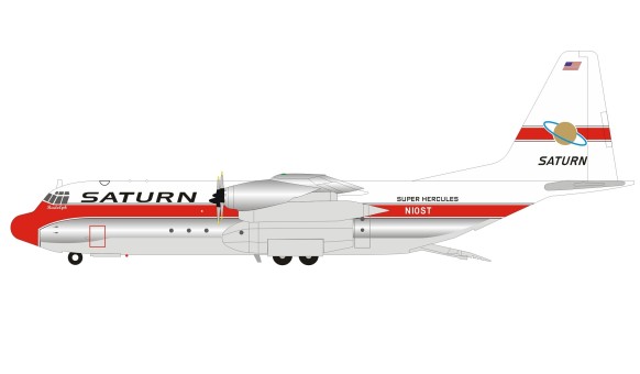 Limited! Saturn Airways Lockheed L-100-30 Hercules (L-382G) N10ST  with stand IF130KS0519 scale 1:200 