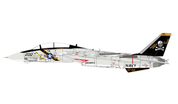 US Navy F-14A Tomcat Model USN VF-84 Jolly Rogers AJ200 USS Nimitz 1977 Calibre Wings CL-CA72JR03-C scale 1:72