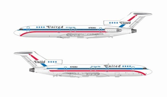 1/200 United Airlines B727-200 :727 Friendhip" N7638U    