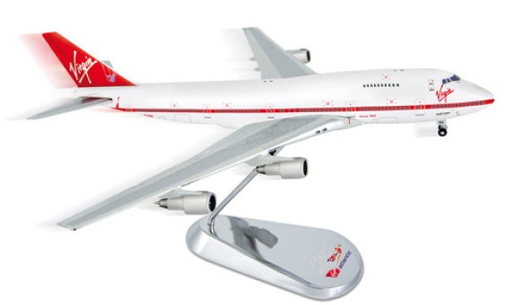Virgin Atlantic 25th Anniversary Boeing B747-200 G-VIRG Maiden Voyager Aircraft Model GJG-VIRG Scale 1:400