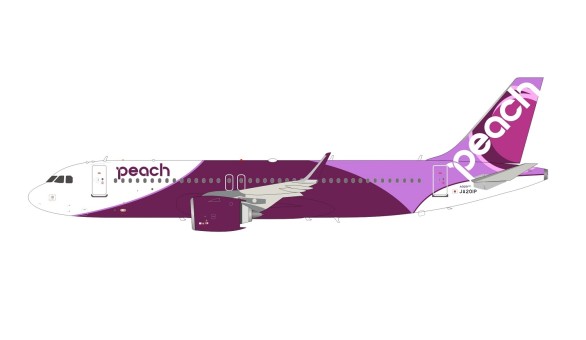 Peach Airbus A320-251N Japan JA201P with stand JFox/InFlight JF-A320-036 scale 1:200