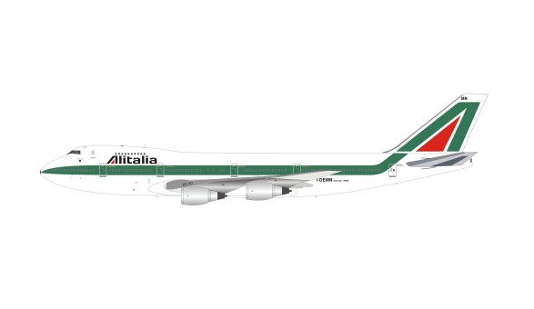 Alitalia Boeing 747-200 I-DEMN with stand InFlight IF742AZ0920 scale 1:200