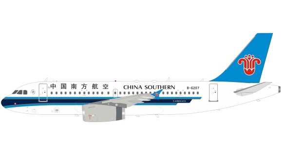 China Southern Airbus A319-132 中国南方航空 B-6207 with stand InFlight IF319CZ001 scale 1:200