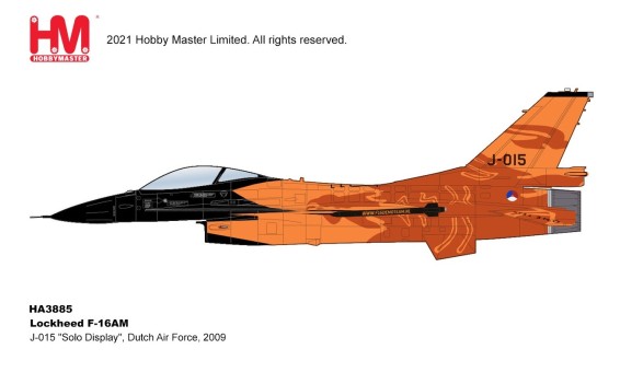 Netherlands F-16AM Fighting Falcon RNLAF “Orange Lion” Solo Display, 2009-2013 Hobby Master HA3885 scale 1:72