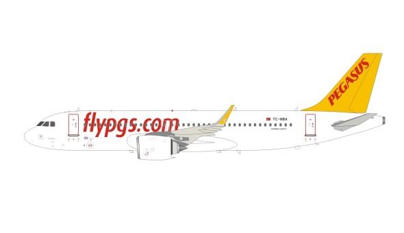 Pegasus Airlines Airbus A320-251NX TC-NBA with stand JFox/InFlight JF-A320-038 scale 1:200