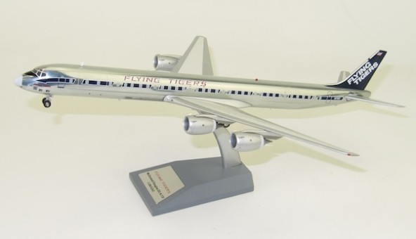 Flying Tigers DC-8-73CF N773FT Polished With Stand InFlight IF873FT0220P scale 1:200 
