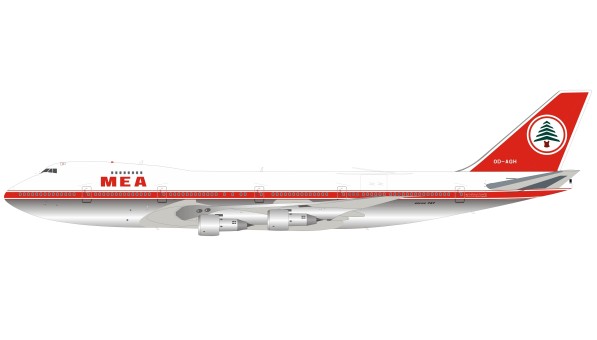 Limited! MEA Middle East Airlines Boeing 747-200 OD-AGH with stand InFlight IF742ME1219P scale 1:200