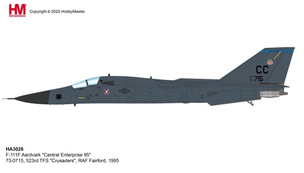 RAF F-111F Aardvark 523rd TFS "Crusaders" Fairford 1995 Hobby Master HA3028 scale 1:72