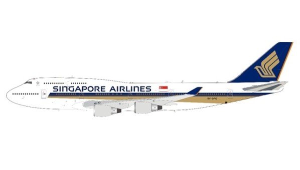 Singapore Airlines Boeing 747-400 9V-SPQ stand JFox/Inflight JF-747-4-051 scale 1:200