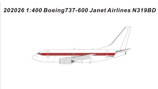 EG & G (Janet Airlines) Boeing 737-600 N288DP die-cast Panda 202026 scale 1:400