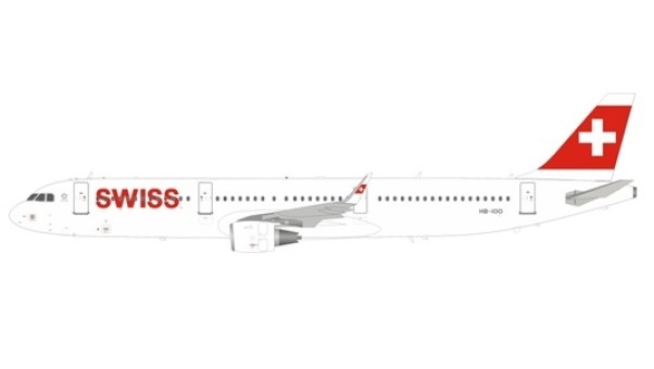 Swiss International Airbus A321-212 HB-IOO with stand JFox/InFlight JF-A321-004 scale 1:200