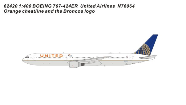 United Airlines Boeing 767-424ER N76064 Panda Models Die-Cast 62420 Scale 1:400