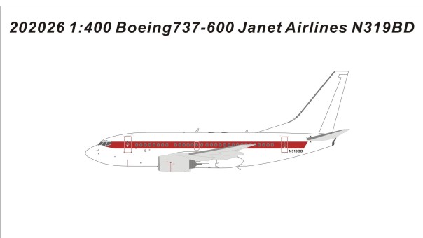 EG & G (Janet Airlines) Boeing 737-600 N319BD die-cast Panda 202027 scale 1:400