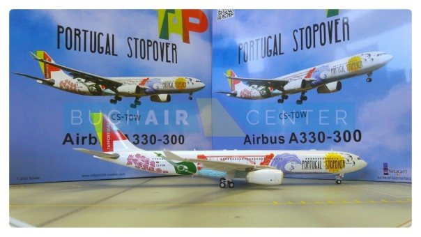 TAP Portugal Airbus A330-300 "Stopover" Registration CS-TOW w/stand Inflight IF333TP002 Scale 1:200