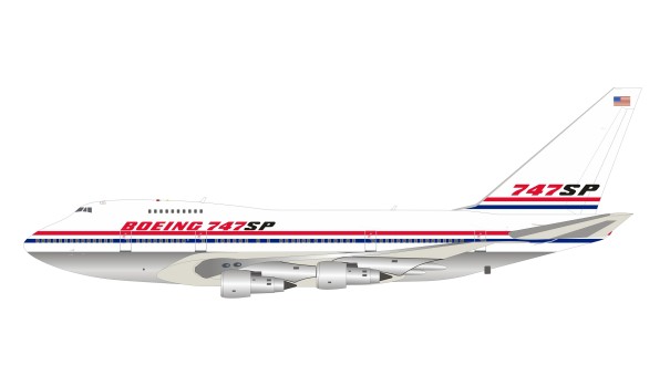 Boeing 747SP N747SP Polished with stand InfFight IF747SP0919P scale 1:200