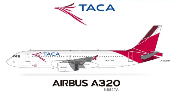 TACA Airbus A320 N682TA with stand InFlight EAV682 scale 1:200