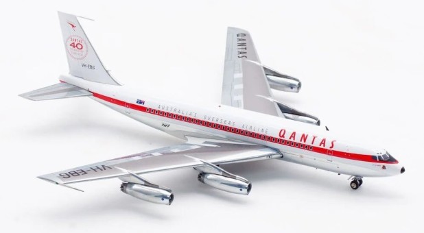 Qantas Boeing 707-100 VH-EBG Polished IF701QF0221P with stand InFlight Scale 1:200