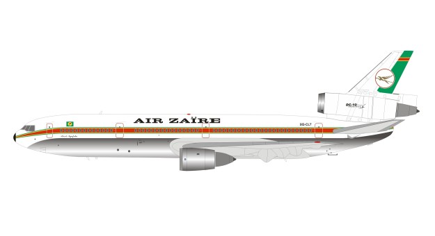 Air Zaire McDonnell Douglas DC-10-30 9Q-CLT with stand InFlight IFDC10QC0919P scale 1:200