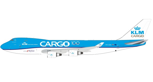 100 Years KLM Cargo Boeing 747-400 PH-CKB with stand Inflight IF744F1019 scale 1:200