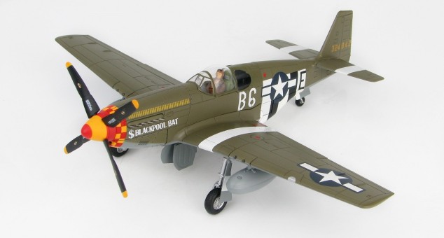 P-51 B Mustang 324842 363rd FS/357 FG "Blackpool Bat" WWII die-cast Hobby Master HA8504 scale 1:48