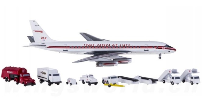 Trans Canada DC-8-41 CF-TJA With GSE accessories AC19170 Aero200 scale 1:200