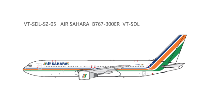 Air Sahara Boeing B767-300ER Reg: VT-SDL PAVTSTDL Panda Models 1:400