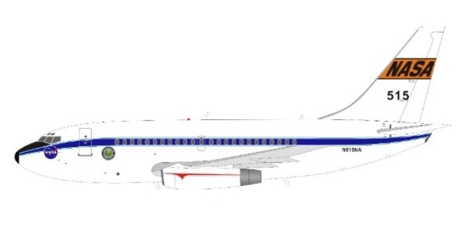 NASA Boeing 737-100 N515NA Orange Tail Strip WStand InFlight  IF7311017  Scale 1:200