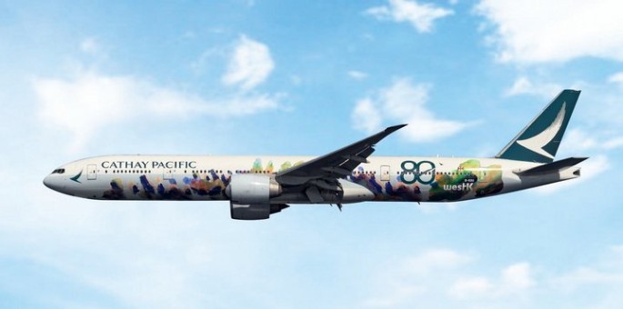 Cathay Pacific Boeing B777-300ER Spirit of Hong Kong – 80th Anniversary Edition Reg: B-KQU PH404698 Phoenix Models 1:400