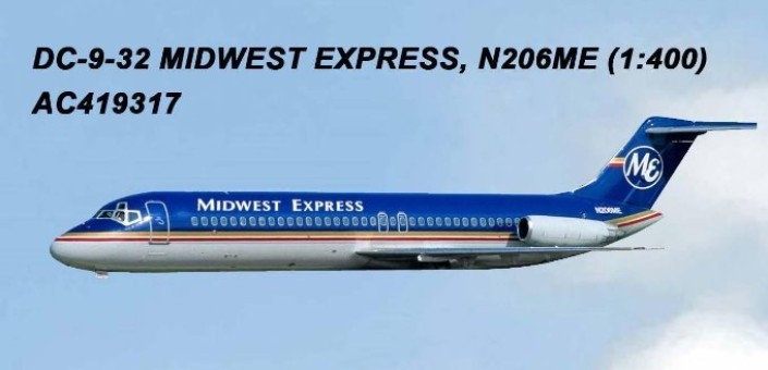 Midwest Express DC-9-32 N206Me Aero Classics AC19317 scale 1:400