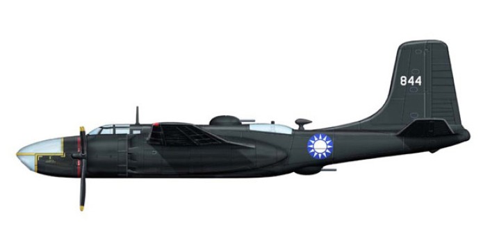 A-26B Invader Diecast Model ROCAF 34th Sqn, #844, Taiwan, 1958