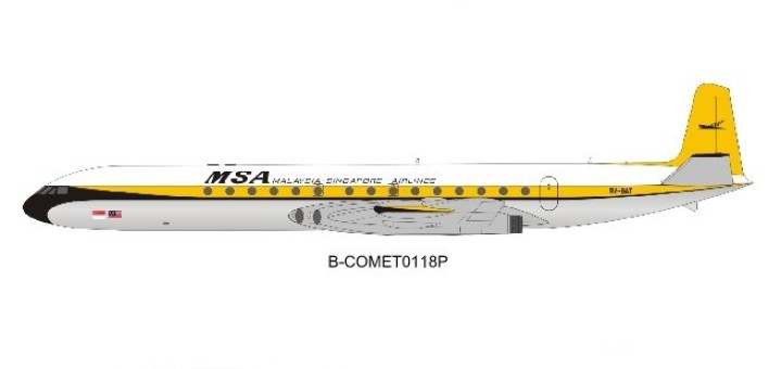 MSA Comet DH-106 De Havilland 4 9V-BAT InFlight B-COMET011BP Scale 1:200