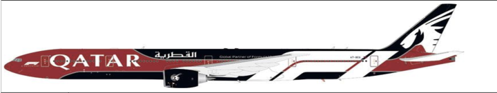 Qatar Airways Boeing 777-3DZER F1 Reg: A7-BEG AV4381 Aviation Models 1:400