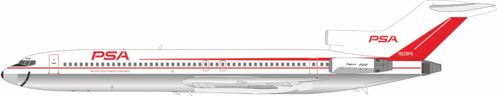 PSA - Pacific Southwest Airlines Boeing 727 Reg: N529PS IF727-529P InFlight Models 1:200