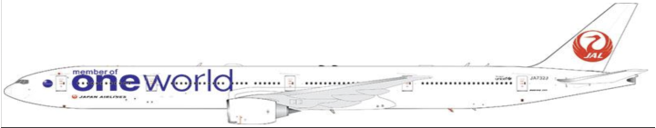  Japan Airlines Boeing 777-346ER oneworld Reg: JA732J AV4410 Aviation Models 1:400