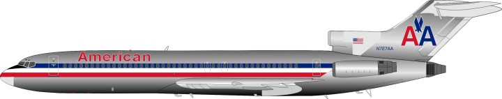 American Airlines Boeing 727-200 N727AA Polished W/ Stand  IF722AA0518P Inflight scale 1:200
