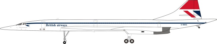 Concorde British Airways Reg# G-BBDG Stand InFlight ARD2032 Scale 1:200