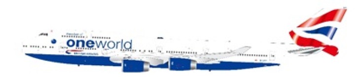 British Airways 747-400 "One World" Reg# G-CIVK W/Stand JC2BAW855 Scale 1:200 