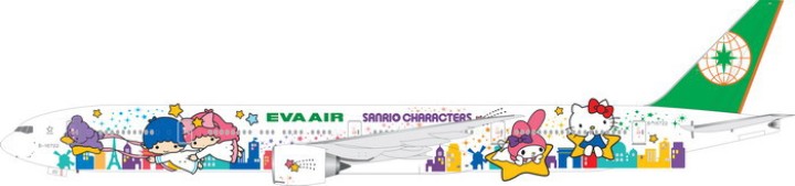 EVA Air Boeing B777-300ER "Hello Kitty Shinning Stars" Reg# B-16722 Phoenix Model 04074 Scale 1:400