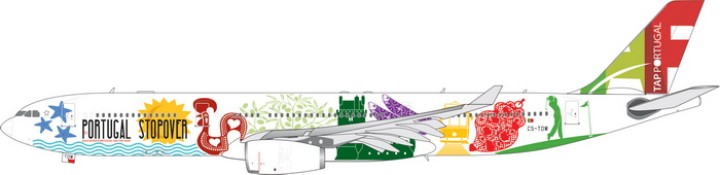 Tap Airbus A330-300 Portugal Stopover Reg# CS-TOW  Phoenix Die-Cast Scale 1:400