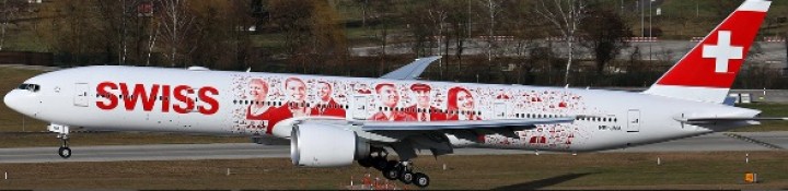 Swiss Boeing 777-300ER Reg# HB-JNA Peoples Plane JCWings XX4683 Scale 1:400