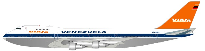 Viasa Venezuela Boeing 747-200 Reg# N749WA Polished With Stand Limited to 60 Models Inflight IF7420217BP Scale 1:200
