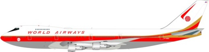 World Airways Boeing 747-200 N748WA With Stand IF7421017P Scale 1:200