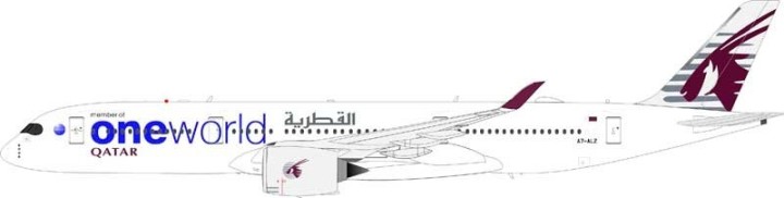 Qatar Airways Airbus A350-900 A7-ALZ "OneWorld" With Stand  IF359QR004 InFlight Scale 1:200
