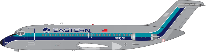 Eastern Air Lines Silver Gray Fuse Douglas DC-9-14 Reg: N8910E 400011 V1:400 1:400