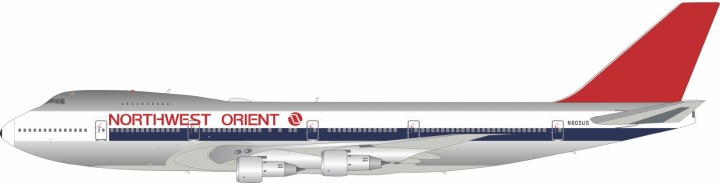 Northwest Orient Airlines Boeing 747-151 Reg: N605US B-741-605P 120 models B-Models InFlight Models 1:200