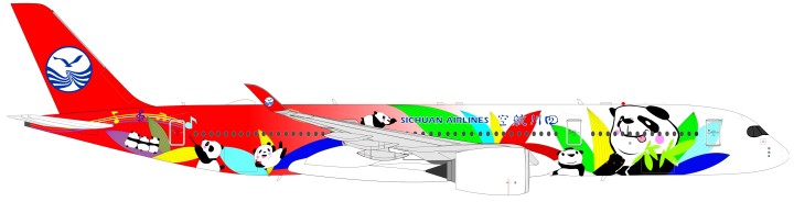 Sichuan A350-900 Panda livery 四川航空 stand JC Wings LH2CSC1116 1:200